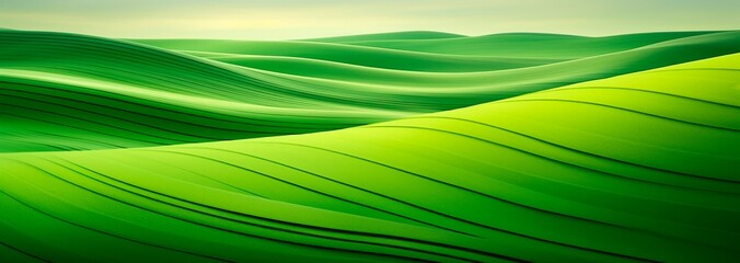 Wall Mural - abstract organic horizontal background in green color shades and curves, save the planet, ecology, sustainability, green energy, banner wallpaper