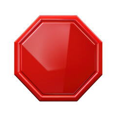 Octagonal Red Stickers with Stop Sign Design Isolated on Transparent or White Background, PNG