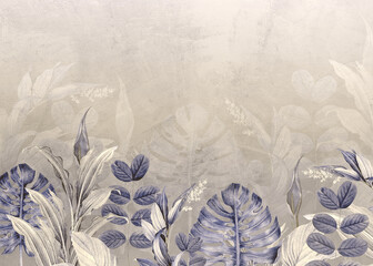 Plakat wzór natura kwiat storczyk sypialnia