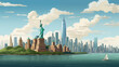 Vibrant Illustration New York City Skyline