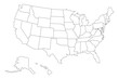 © POKPAK - United States of America map. USA Map With Divided States. Outline US map.