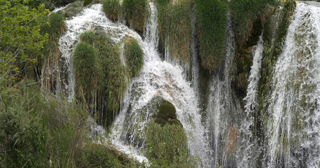 Sticker - Waterfall, Krka Natural Park, Near Sibenik in Damaltia, Croatia