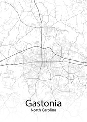  Gastonia North Carolina minimalist map