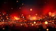 © Katerina Bond - Abstract shiny golden color wave design element with glitter defocused bokeh effect on dark red background. Christmas texture.