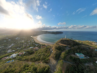 Canvas Print - Wide panorama of San Juan Del Sur bay