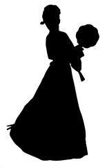 Wall Mural - silhouette of a traditional chinese woman of illustration vector