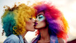 © PETR BABKIN - KISSING LESBIAN COUPLE. LGBT FESTIVAL. legal AI