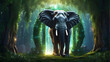 A elephant are comming from a portal ai generative image