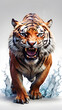 Tiger with water reallistic artwork by ai generative image