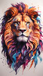 Portrait of a lion with gradient color ai generative image