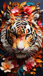 Beautiful art work of a tiger with 3d view ai generative image