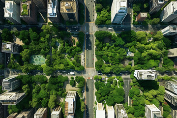 Urban Resilience: A Surreal Aerial View of a Darkened Metropolis