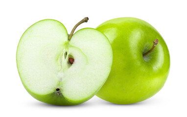 Wall Mural - green apple isolated on white background