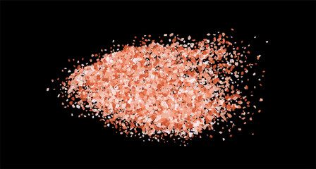 Wall Mural - A scattering of crystals of himalayan salt. Realistic vector illustration isolated on black background.