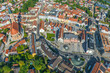 Dingolfing in Niederbayern im Luftbild, Ausblick ins Stadtzentrum um den Marienplatz