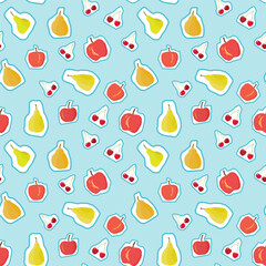Wall Mural - Fruit mix seamless vector pattern