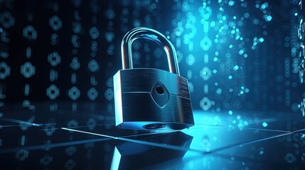 Aufkleber - GDPR concept illustration. General Data Protection Regulation, the protection of personal data. Data and chain with lock. 3d render illustration.