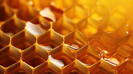 Wall Mural -  a close up of a honeycomb made of honeycombs with the sun shining through the honeycombs.  