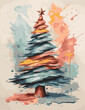 christmas new year tree is the main attribute of the winter holiday vector illustration