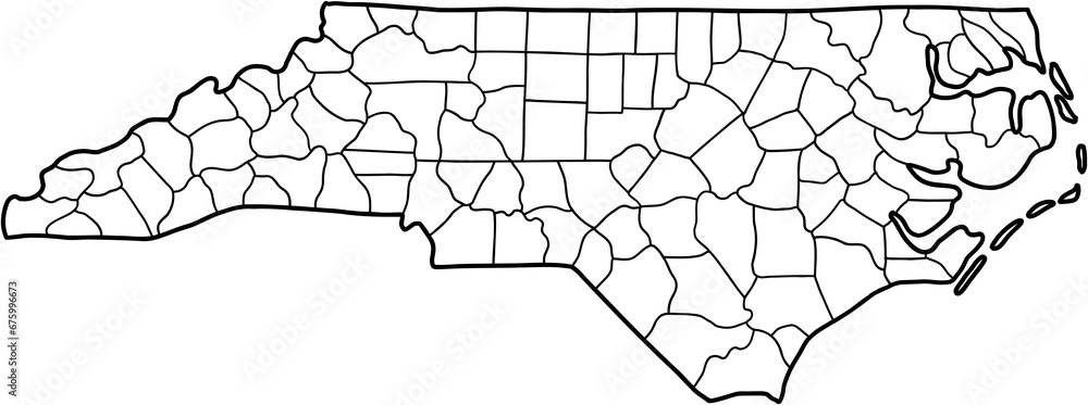 doodle freehand drawing of north carolina state map. Stock Photo ...