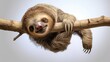  a sloth hanging from a tree branch with its tongue hanging out of it's sloth's mouth.  generative ai