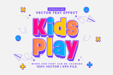 Canvas Print - Editable text effect Kids Play 3d Cartoon template style premium vector