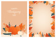 © Anastasia - Thanksgiving day greeting card, flat vector illustration, autumn celebration, warm pastel colors, beautiful postcard