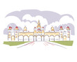 Mysore Palace Amba Vilas Palace Karnataka India vector sketch city illustration line art sketch simple