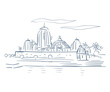 Brahmeswara Temple Shiva Bhubaneswar Odisha India religion institution vector sketch city illustration line art sketch simple