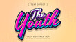 Editable text effect youth vibrant color style