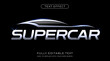 Supercar editable text effect in silver chrome color