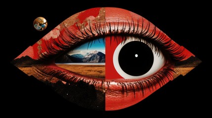 illustration of a eye collage abstract