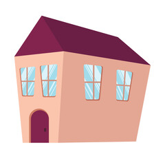 Sticker - Isolated colored cute house building icon Vector