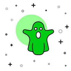 Wall Mural - Filled outline Ghost icon isolated on white background. Happy Halloween party. Vector