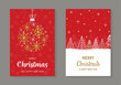 Collection of Christmas cards with tree and snowflakes. Vector illustration