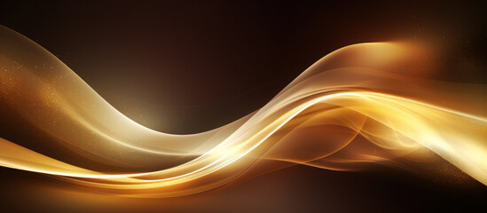Abstract Yellow waves of a Black background for design and presentation