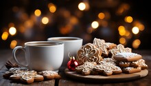 Christmas Cookies And A Cup Of Coffee