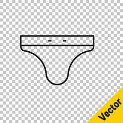 Sticker - Black line Swimming trunks icon isolated on transparent background. Vector