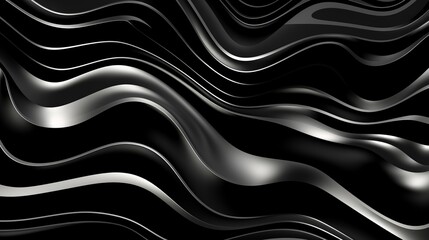 Wall Mural - black abstract wave background.