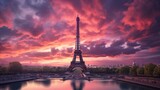 Fototapeta Paryż - Clouds over the Eiffel Tower, France, Ile de France, Paris