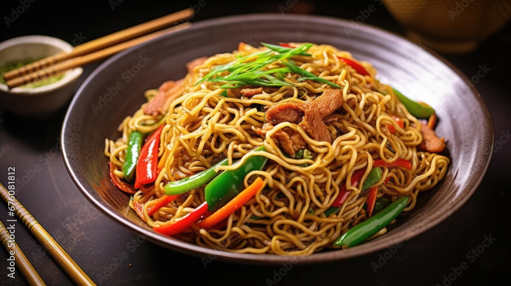 Chinese chow mein Stock Photo | Adobe Stock