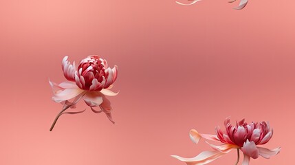  a pink background with two pink flowers in the middle of the image and a pink background with two pink flowers in the middle of the image.  generative ai