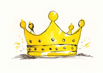 Cartoon crown object, doodle element for decor