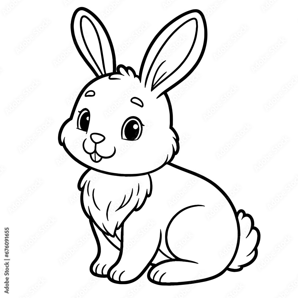 Vektor Rabbit, bunny, bunny rabbit coloring book page, coloring page ...