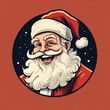 Vintage Santa Claus with a jolly smile and rosy cheeks. Classic retro comic book style.