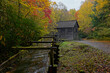 Mingus Mill in Great Smoky Mountains National Park with Fall Color