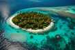 © Malik - detailed nature photography photo of beautiful small tropical islands in a sea with fish, photo angle: Bird's Eye View perspective  4k, 8k, 16k, full ultra hd, high resolution and cinematic photograph
