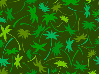 Wall Mural - seamless pattern with green palm trees. summer time, wallpaper with tropical palm trees pattern. des