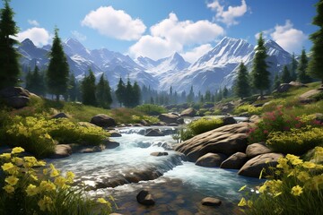 Poster - river in the mountains