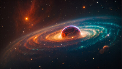 exquisite and vibrant planetary nebula, showcasing the intricacies of stellar evolution - ai generat